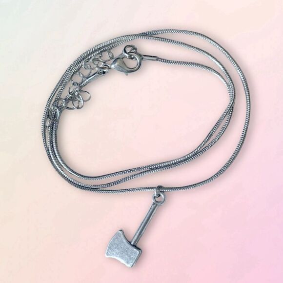 Dainty, Faux Axe Blade, Charm & Rope Chain - Picture 2 of 8